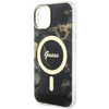 Etui Guess GUHMP14SHTMRSK na iPhone 14 - czarne Golden Marble MagSafe