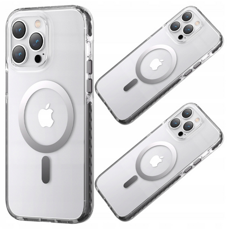 KINGXBAR ETUI DO IPHONE 14 PRO DO MAGSAFE PQY ICE CRYSTAL MAGNETYCZNE SZARE