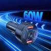 Ładowarka samochodowa Wozinsky WLS-04 60W 2xUSB-C 2xUSB-A - czarna
