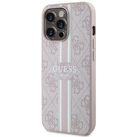 Etui Guess GUHMP13LP4RPSP na iPhone 13 Pro / 13 - różowe 4G Printed Stripes MagSafe