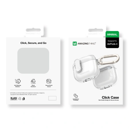 AMAZINGTHING ETUI MINIMAL CASE DO AIRPODS 4 PRZEZROCZYSTE OCHRONA