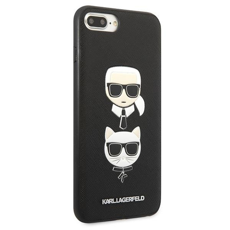 Karl Lagerfeld KLHCI8LSAKICKCBK iPhone 7 Plus / 8 Plus czarny/black hardcase Saffiano Karl&Choupette Head