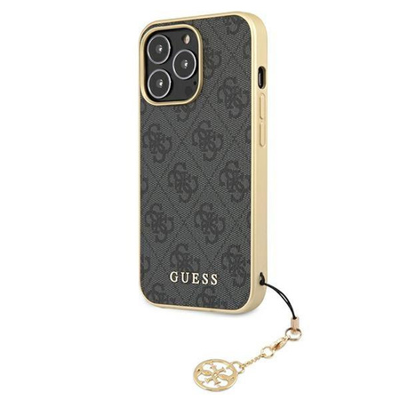 Etui Guess GUHCP13XGF4GGR na iPhone 13 Pro Max - szare hardcase 4G Charms Collection