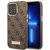 Guess GUHMP14LU4GPRW iPhone 14 Pro 6,1" brązowy/brown hard case 4G Logo Plate MagSafe
