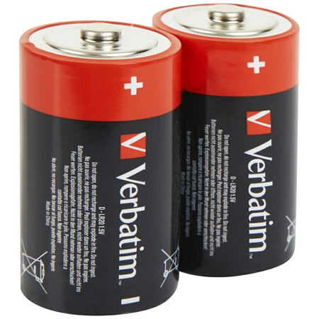 VERBATIM BATERIA ALKALICZNA D LR20 2SZT DO ZABAWKI ELEKTRONICZNEJ I LATARKI