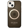 Guess GUHMP14SHTCMK iPhone 14 6,1" czarny/black hard case Gold Outline Translucent MagSafe