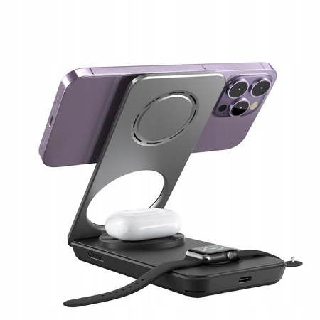 3-in-1 QI Docking Station for iPhone, Airpods, Watch, black, McDodo