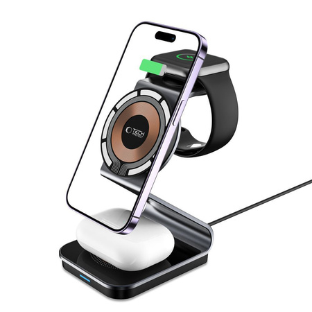 TECH-PROTECT ŁADOWARKA QI DO MAGSAFE APPLE WATCH IPHONE AIRPODS STACJA 3W1