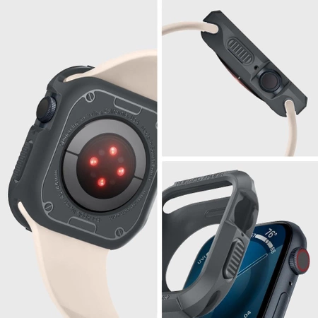 Etui Spigen Rugged Armor na Apple Watch 4 / 5 / 6 / 7 / 8 / 9 / SE (44 / 45 mm) - ciemnoszare