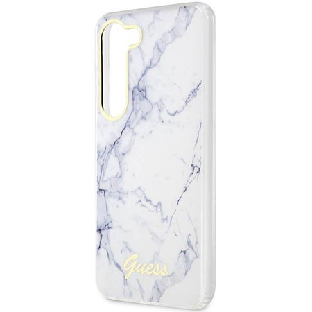 Etui Guess GUHCS23SPCUMAH S23 S911 - białe Marble