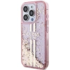 Etui Guess Liquid Glitter Gold Stripes na iPhone 15 Pro Max - różowe