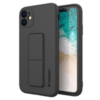 Wozinsky Kickstand Case silikonowe etui z podstawką etui Samsung Galaxy A12 czarne