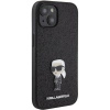 Etui Karl Lagerfeld Fixed Glitter Ikonik Logo Metal Pin do iPhone 15 - czarne
