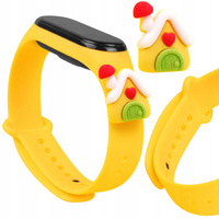 Strap Xmas opaska do Xiaomi Mi Band 6 / Mi Band 5 świąteczny silikonowy pasek bransoletka żółty (domek)