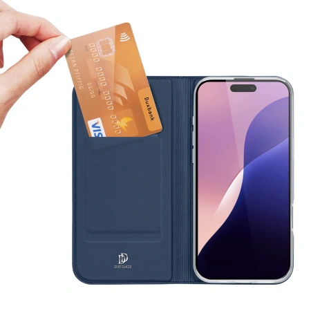 DUX DUCIS ETUI SKIN PRO DO IPHONE 16 PRO MAX Z KLAPKĄ I MIEJSCEM NA KARTĘ