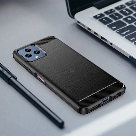 Carbon Case etui do T-Mobile Revvl 6 5G elastyczny silikonowy karbonowy pokrowiec czarne