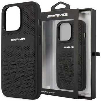 AMG AMHCP13LOSDBK iPhone 13 Pro / 13 6,1" czarny/black hardcase Leather Curved Lines