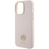 Etui Guess Silicone Logo Strass 4G do iPhone 15 Pro Max - różowe