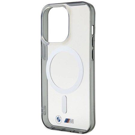 Etui BMW Silver Ring MagSafe na iPhone 15 Pro - przezroczyste