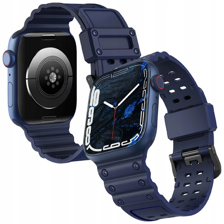 Strap Triple Protection pasek Apple Watch SE, 8, 7, 6, 5, 4, 3, 2, 1 (41, 40, 38 mm) opaska bransoleta granatowy