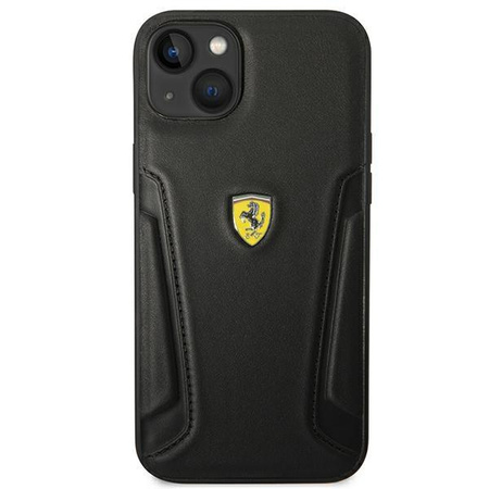 Ferrari FEHCP14SRBUK iPhone 14 6,1" czarny/black hardcase Leather Stamp Sides