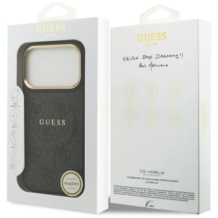 GUESS ETUI 4G PU CLASSIC LOGO MAGSAFE DO IPHONE 17 PRO LUKSUSOWA OCHRONA