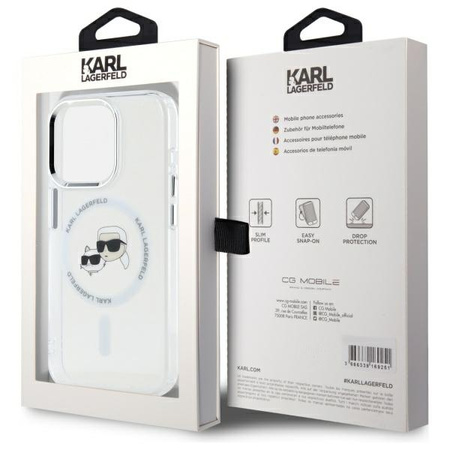 KARL LAGERFELD ETUI HARDCASE DO IPHONE 15 PRO 6.1 DO MAGSAFE Z METALOWYM
