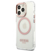 Guess GUHMP13LHTRMP iPhone 13 Pro / 13 6,1" różowy/pink hard case Metal Outline Magsafe