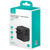 USAMS ŁADOWARKA SIECIOWA TRAVEL ADAPTER 17W DO US/AU/EU/UK Z USB-C USB-A