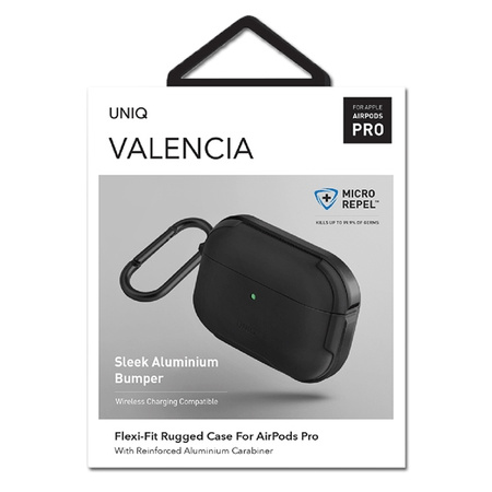 UNIQ ETUI DO AIRPODS PRO CZARNY ANTIMICROBIAL Z TRWAŁYM ZAMKIEM I OCHRONĄ