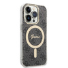 Guess zestaw ładowarka MagSafe + etui do iPhone 14 Pro Max 6,7" czarne 4G Print (GUBPP14XH4EACSK)