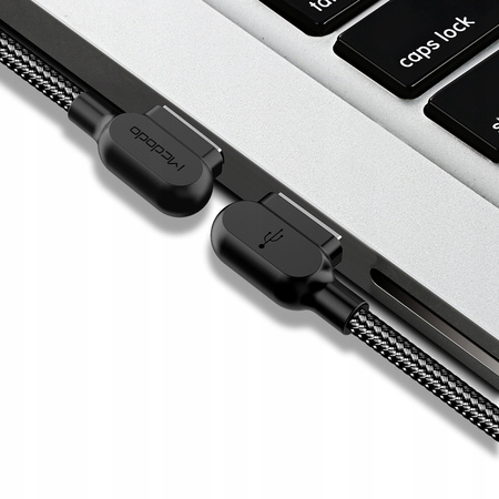 MCDODO KABEL KĄTOWY 90° USB-C SZYBKIE ŁADOWANIE DWUSTRONNY USB TYP C LED