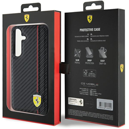 FERRARI ETUI HARDCASE DO SAMSUNG GALAXY S24 S921 CARBON PRINTED LINE
