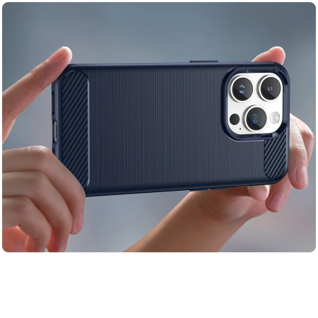 HURTEL CASE CARBON DO IPHONE 14 PRO MAX ELASTYCZNY NA TYŁ TELEFON POKROWIEC