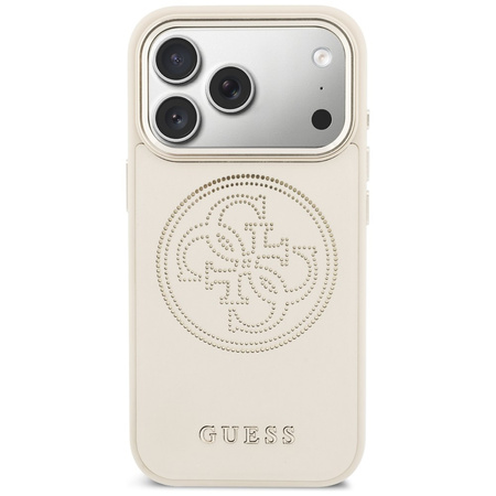 Etui Guess Perforated 4G MagSafe do      iPhone 17 Pro beżowy