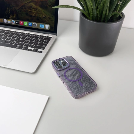 HURTEL ETUI CASE MAGNETYCZNE DO MAGSAFE IPHONE 16 PRO MAX Z BROKATEM