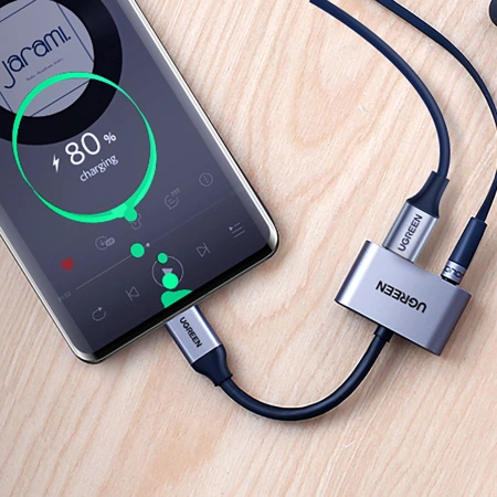 UGREEN ADAPTER AUDIO USB-C DO MINI JACK 3.5MM DO SMARTFONÓW IPHONE 12 13 14