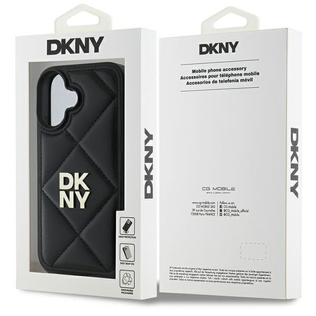 DKNY ETUI HARDCASE QUILTED STACK LOGO DO IPHONE 16 6.1 WZÓR W KRATKĘ Z LOGO