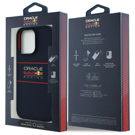 Red Bull RBHMP15L24SIHSRV iPhone 15 Pro  6.1 hardcase granatowy/navy Silicone Horizontal Logo MagSafe