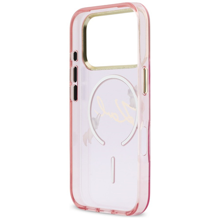 Etui Karl Lagerfeld IML Choupettes Karl  Script Logo MagSafe do iPhone 17 Pro różowy