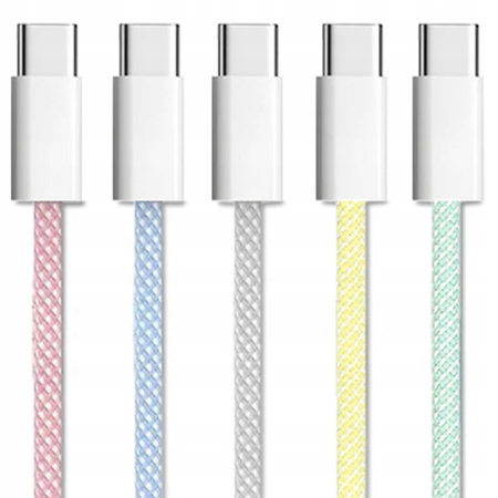 CO2 ŁADOWARKA KABEL USB-C SZYBKIE ŁADOWANIE USB TYP C DO IPHONE 15 1M BIAŁY