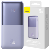 Powerbank Baseus Bipow Pro 10000mAh 20W fioletowy z kablem USB Typu A - USB Typu C 3A 0.3m (PPBD040205)