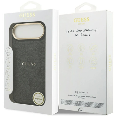 GUESS ETUI CASE DO IPHONE 17 AIR MAGSAFE PU CLASSIC LOGO 4G OCHRONNE
