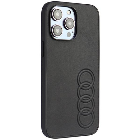 Etui Audi Synthetic Leather na iPhone 14 Pro Max 6.7" - czarne AU-TPUPCIP14PM-TT/D1-BK