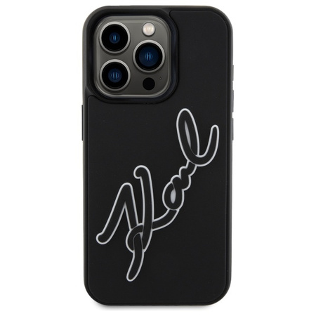 KARL LAGERFELD ETUI HARDCASE DO IPHONE 15 PRO 6.1 3D RUBBER SIGNATURE