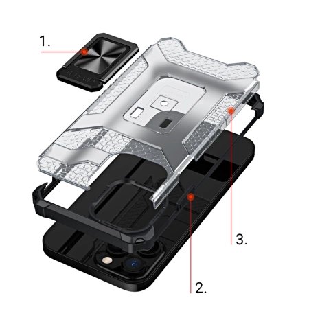 HURTEL POKROWIEC DO IPHONE 13 PRO CRYSTAL RING CASE Z MAGNETYCZNYM UCHWYTEM