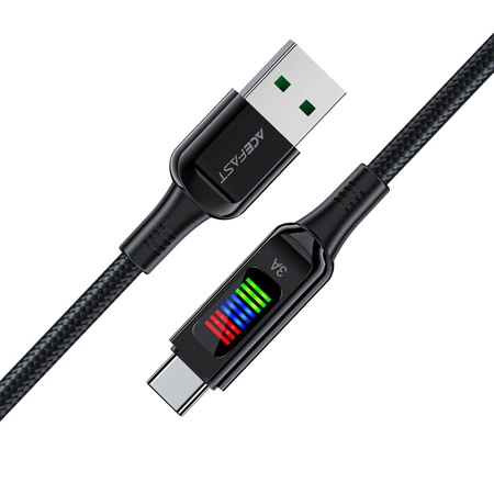 Kabel Acefast C7-04 USB-A USB-C 60W 1.2m z wyświetlaczem - czarny