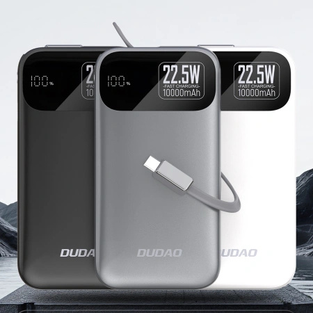 DUDAO POWERBANK K31 10000MAH 22,5W PD Z WBUDOWANYM KABLEM DO IPHONE 11 12