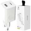 Baseus Charging Quick Charger ładowarka sieciowa zasilacz EU adapter USB Quick Charge 3.0 QC 3.0 biały (CCALL-BX02)