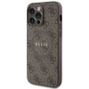 Etui Guess 4G Collection Leather Metal Logo MagSafe na iPhone 14 Pro - brązowe